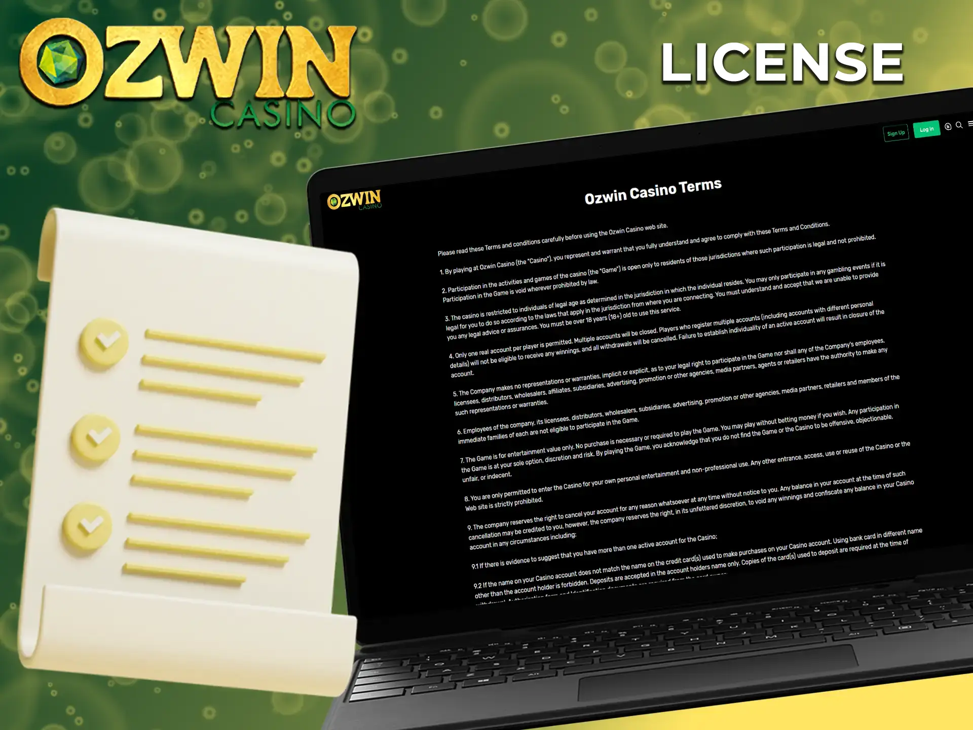Ozwin strictly adheres to the Curacao licence regulations, ensuring compliance with all legal requirements.