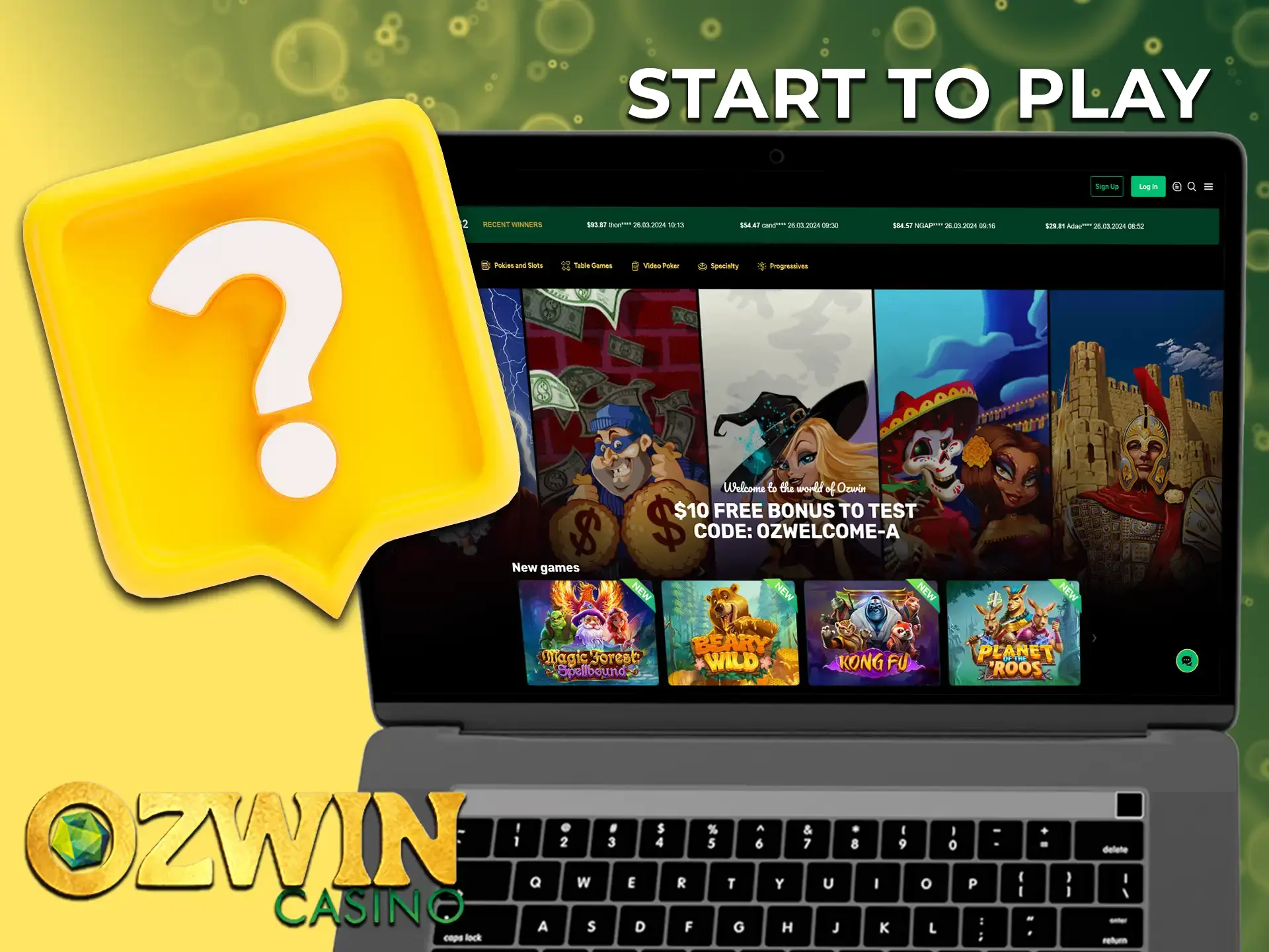 Starting to wager on your favourite casino games at Ozwin is a straightforward process!